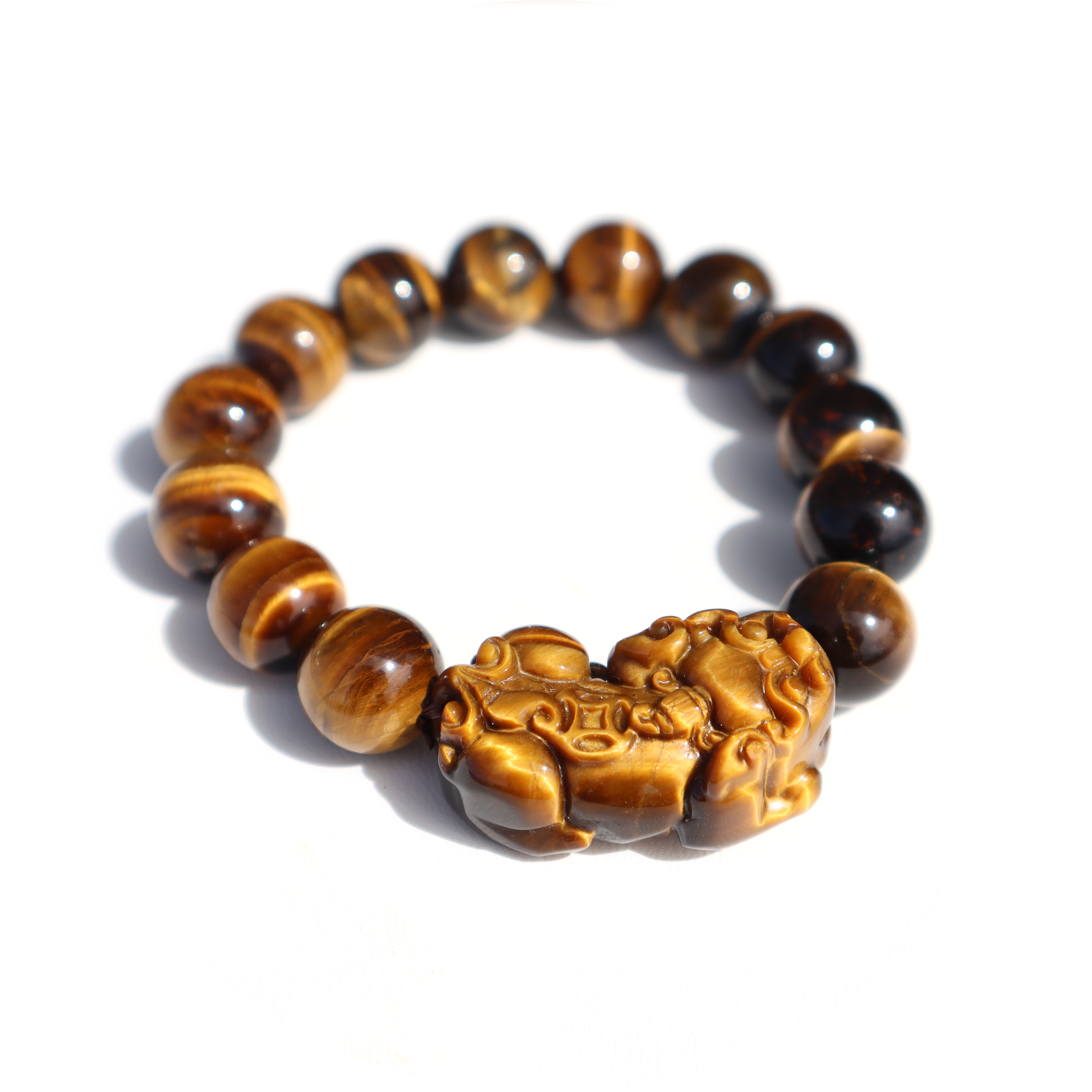 Carved Tiger Eye Pixiu | Tiger Eye Bracelet