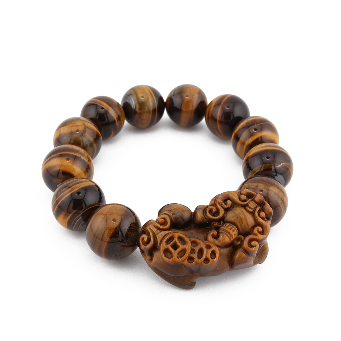 Carved Tiger Eye Pixiu | Tiger Eye Bracelet