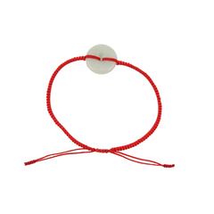 Red String Jade Peace Donut Pendant Bracelet