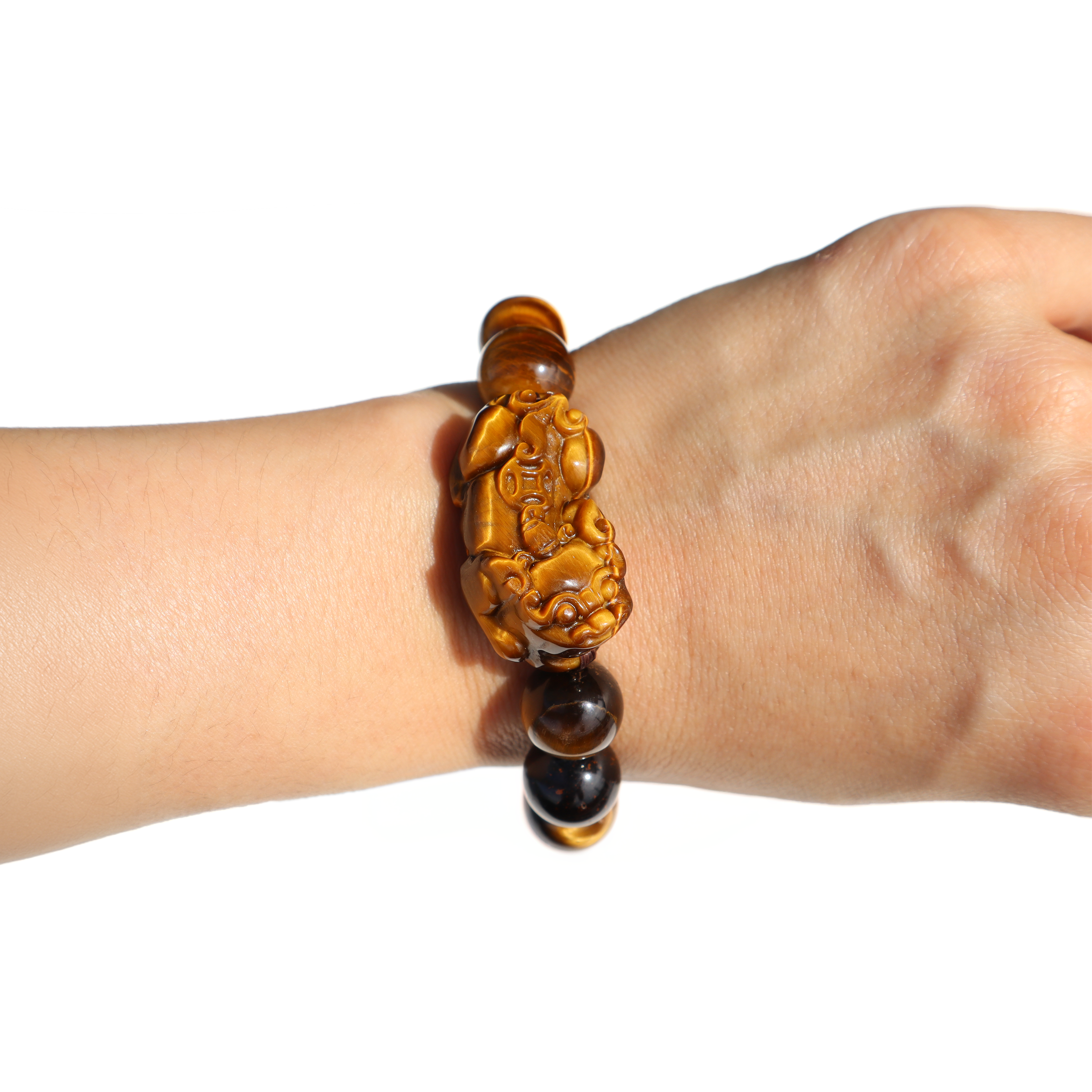 Carved Tiger Eye Pixiu | Tiger Eye Bracelet