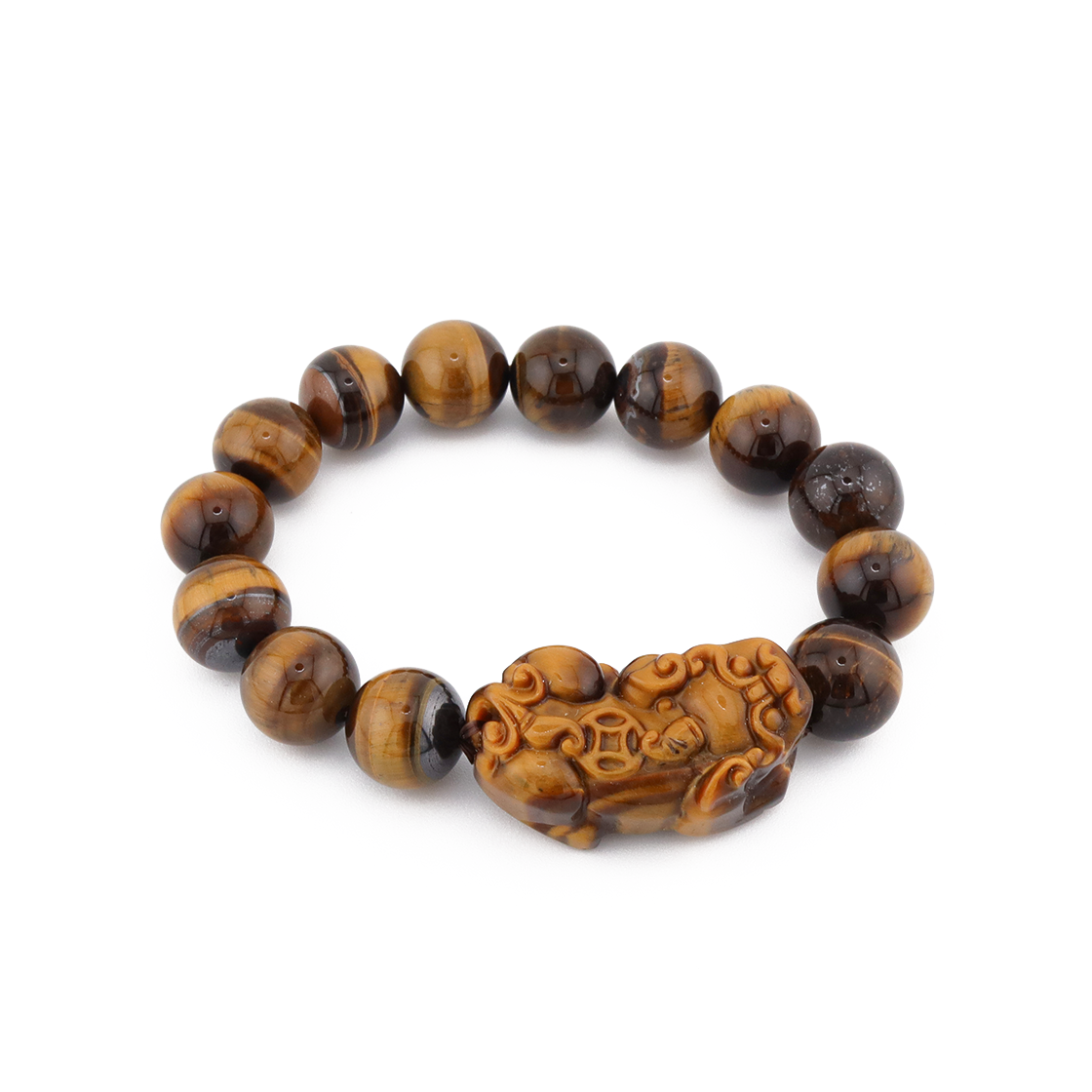 Carved Tiger Eye Pixiu | Tiger Eye Bracelet