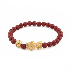 Prosperity Charm | Mini Pixiu Red Cinnabar Bracelet