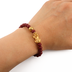 Prosperity Charm | Mini Pixiu Red Cinnabar Bracelet