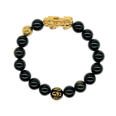 Wealth Charm | Pixiu Obsidian Bracelet