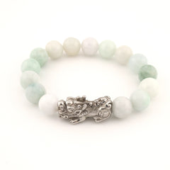 Burma Jade | Silver Pixiu Bracelet - 10mm