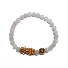 Mini Harmony Charm | Mini Pixiu Light Green Jade Bracelet - 5mm