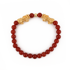 Fortune Charm | Mini Pixiu Red Agate Bracelet