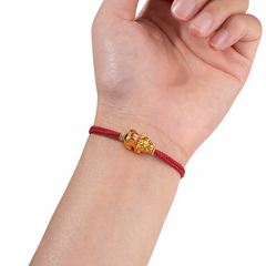 Gold Baby Pixiu Red String Bracelet