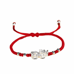 Silver Pixiu Red String Bracelet