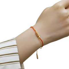 Gold Snake Red String Bracelet