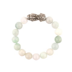 Burma Jade | Silver Pixiu Bracelet - 10mm