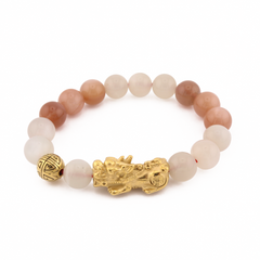 Celestial Love Charm | Grade AA Sunstone & Moonstone Pixiu Bracelet