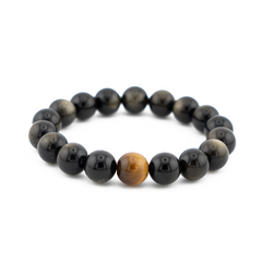 Courage & Protection | Tiger Eye & Obsidian Bracelet