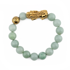 Harmony Charm | Pixiu Light Green Jade Bracelet 9.5mm