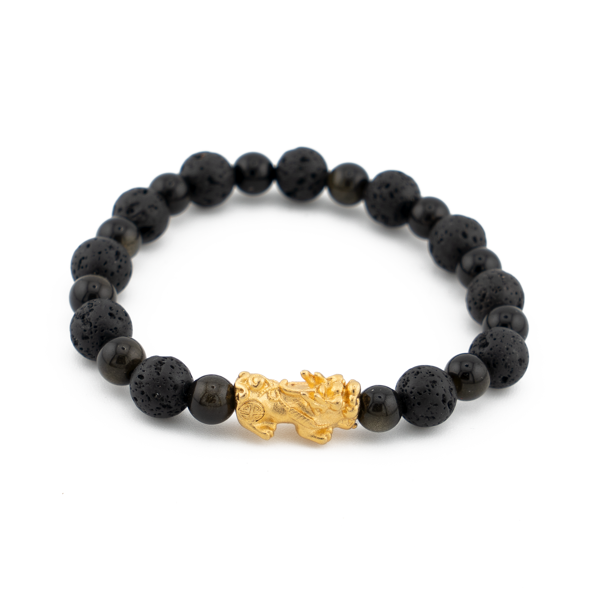 Protection Charm | Lava Rock Mini Pixiu Bracelet