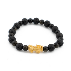 Protection Charm | Lava Rock Mini Pixiu Bracelet