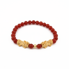 Fortune Charm | Mini Pixiu Red Agate Bracelet