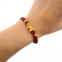 Blessing Charm | Mini Pixiu Red Agate Bracelet