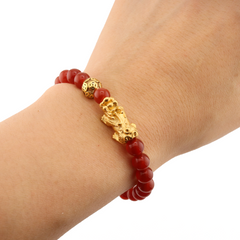 Prosperity Charm | Mini Pixiu Red Agate Bracelet