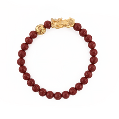 Prosperity Charm | Mini Pixiu Red Cinnabar Bracelet