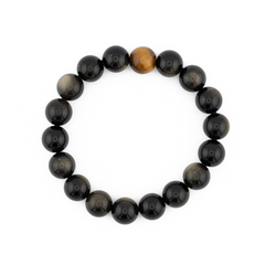 Courage & Protection | Tiger Eye & Obsidian Bracelet