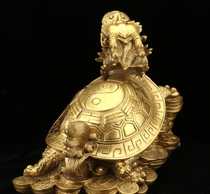 Brass Dragon Turtle Statue