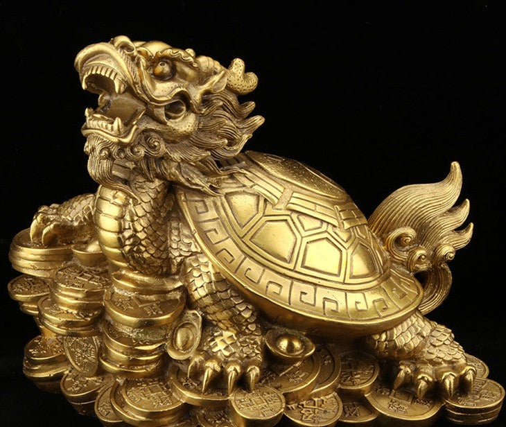 Brass Dragon Turtle Statue