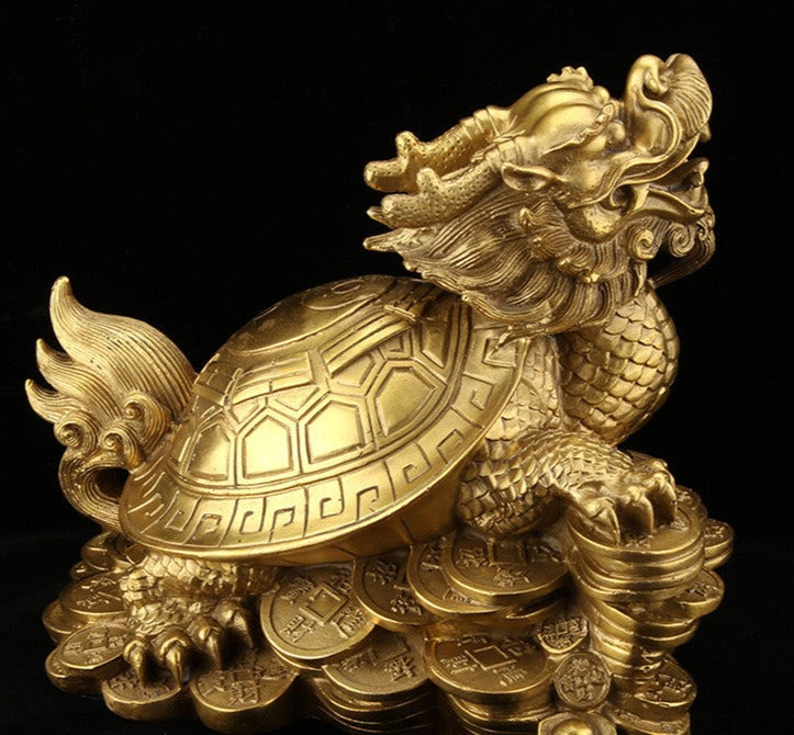 Brass Dragon Turtle Statue