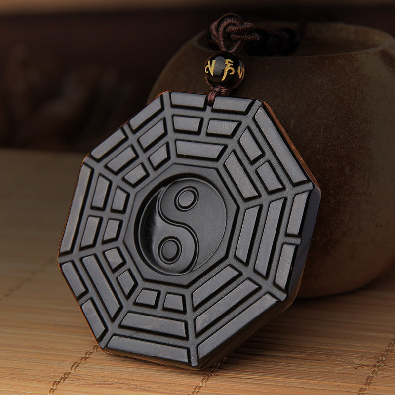 Obsidian Bagua Necklace