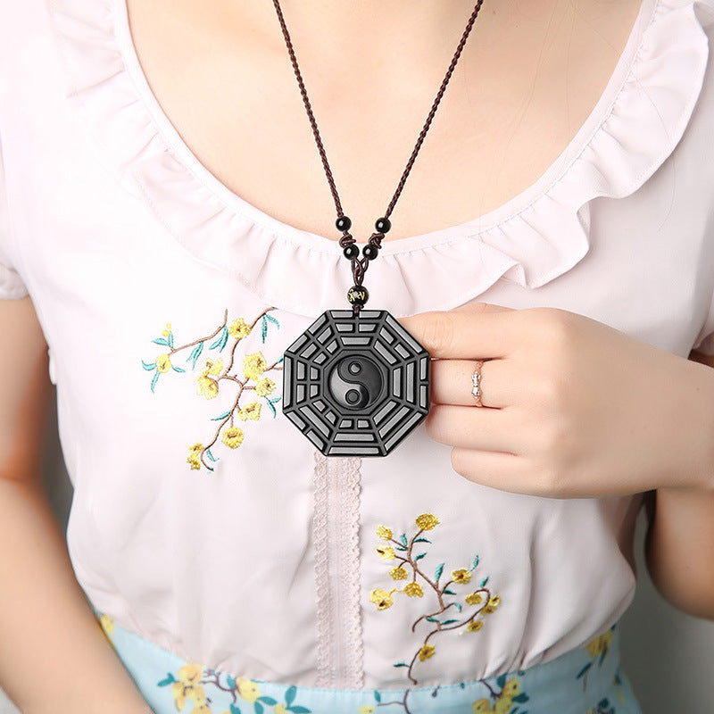 Obsidian Bagua Necklace