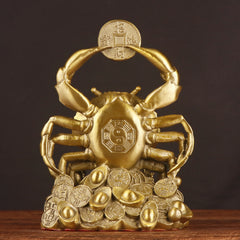 Lucky Crab with Coins Statue