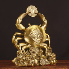 Lucky Crab with Coins Statue