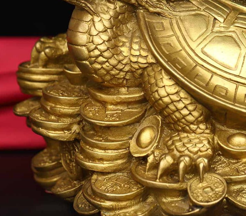 Brass Dragon Turtle Statue