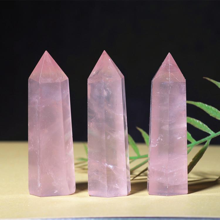 Rose Quartz Prism Point Crystal