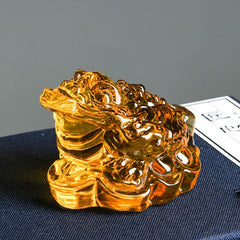 Crystal Lucky Money Three Legged Toad Statue