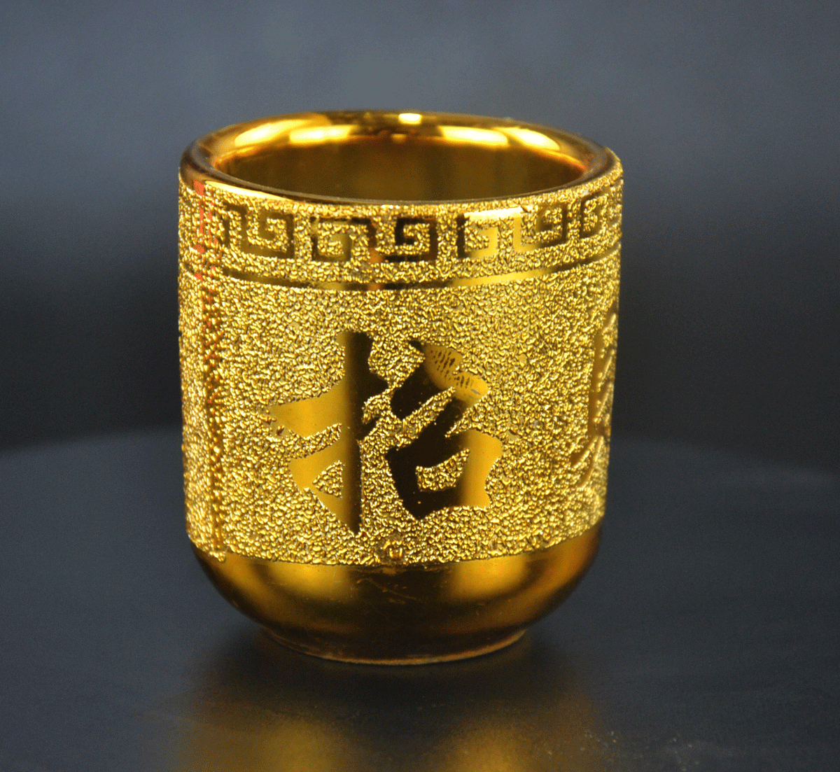 Gold Buddist Ceramic Glass